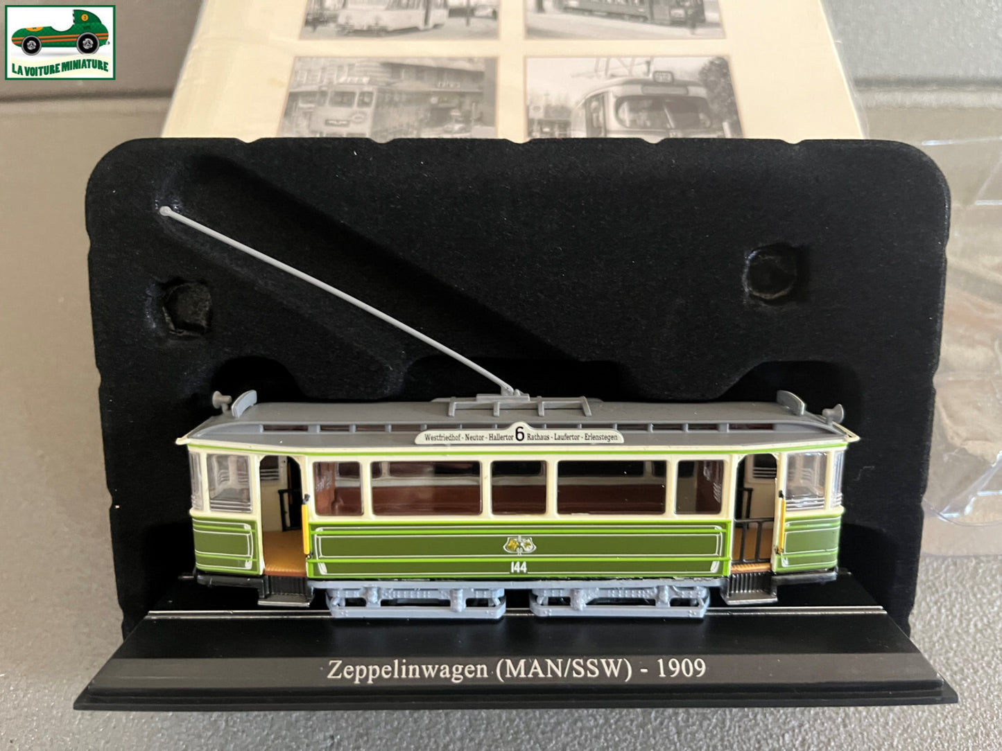 Voiture Miniature Tramway Zeppelinwagen 1909 Ixo Atlas au 1/87