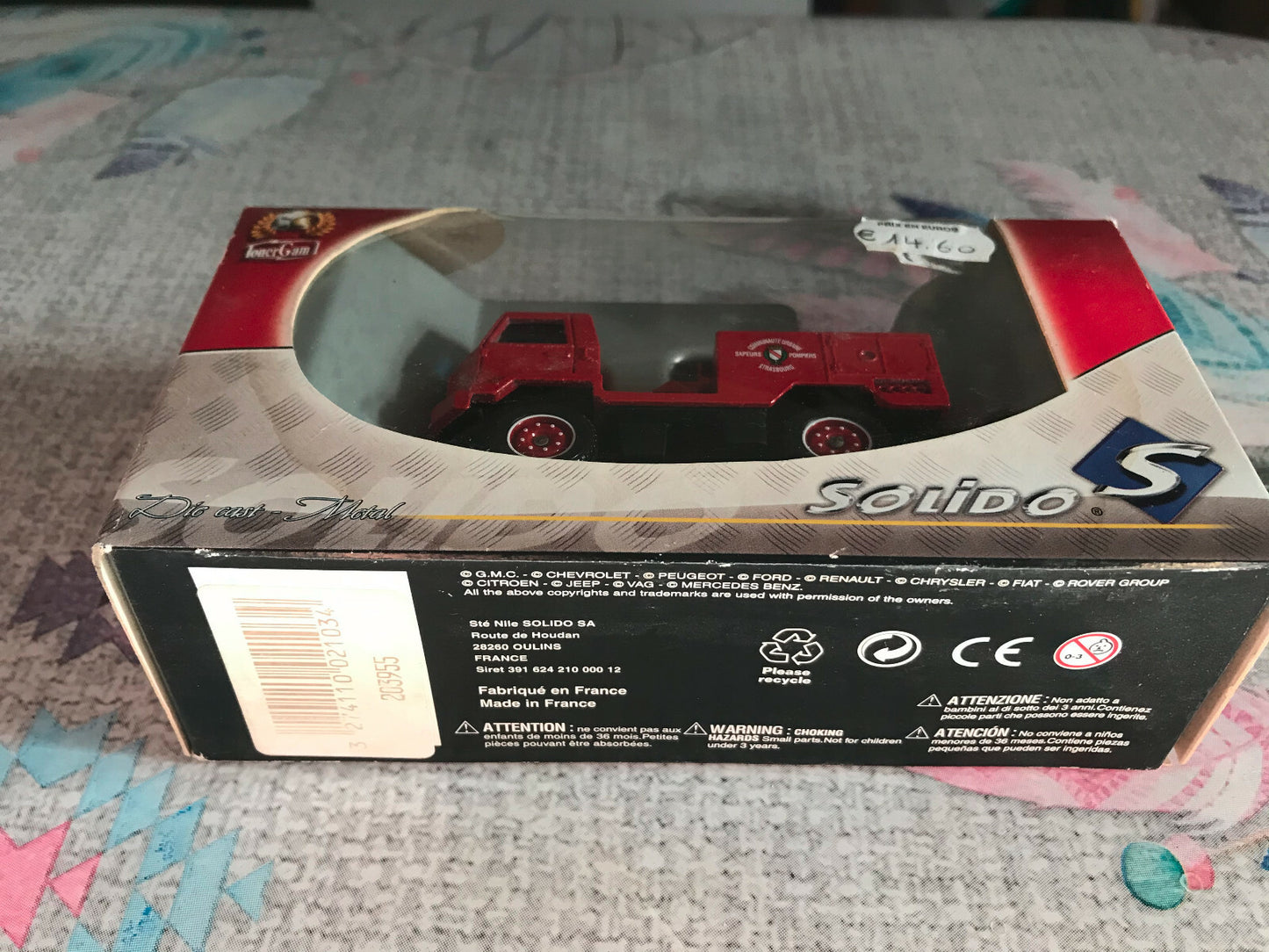 Voiture Miniature Pompiers Camion 2103 Berliet Camiva Feux Solido TonerGam 1/50