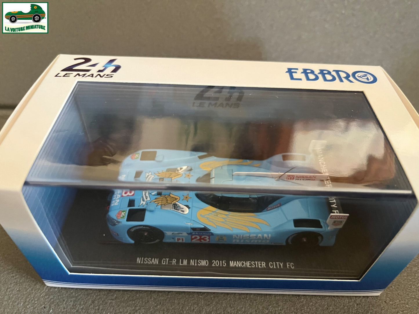 Voiture Miniature Nissan GT-R LM Nismo Manchester City 2015 Ebbro Le Mans 1/43