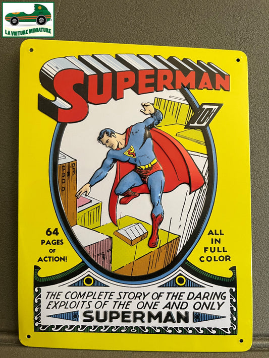 Plaque Métal Murale Comics Couverture Superman 20 x 26 cm Eaglemoss