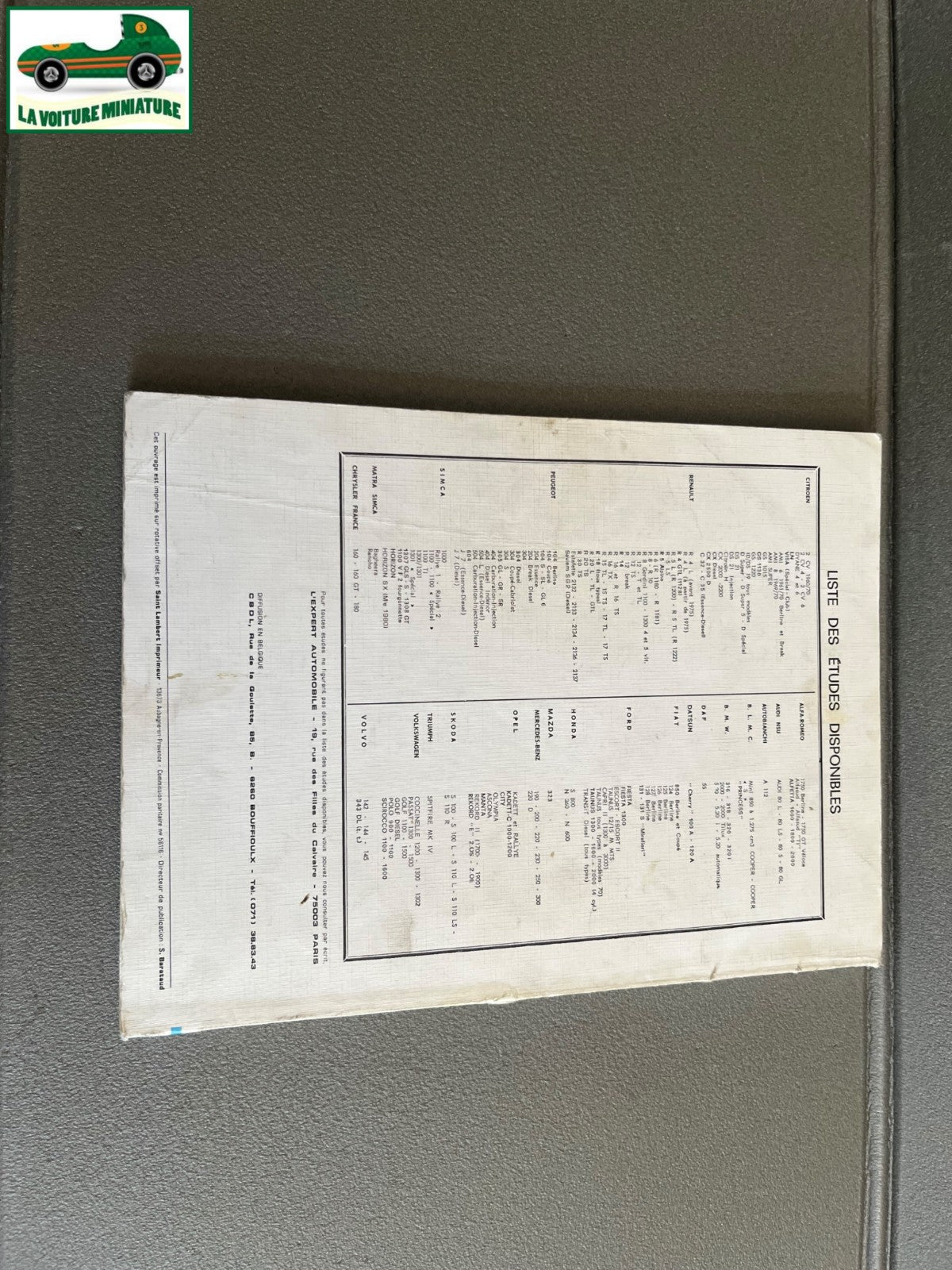 Livre Revue Technique Automobile Simca Horizon SX