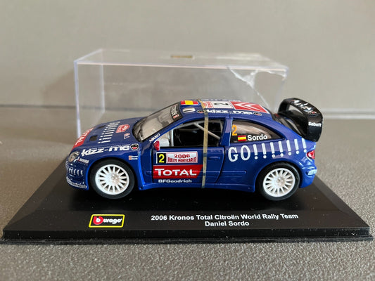 Voiture Miniature 2006 Citroen WRC Kronos Rallye Sordo Monte Carlo Burago 1/32