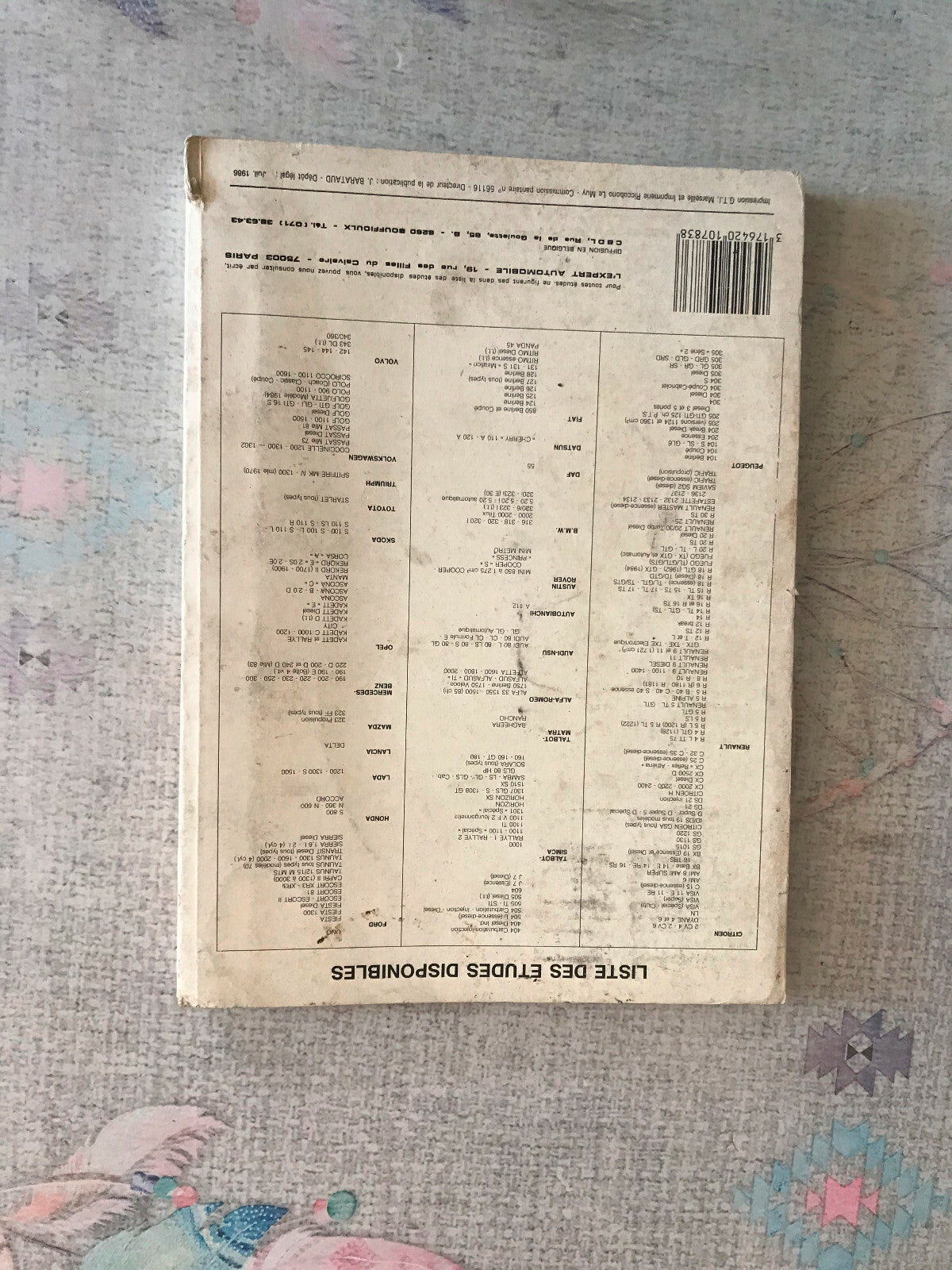 Livre Revue Technique Automobile Citroen BX Base 14 E RE 16 RS TRS LEA