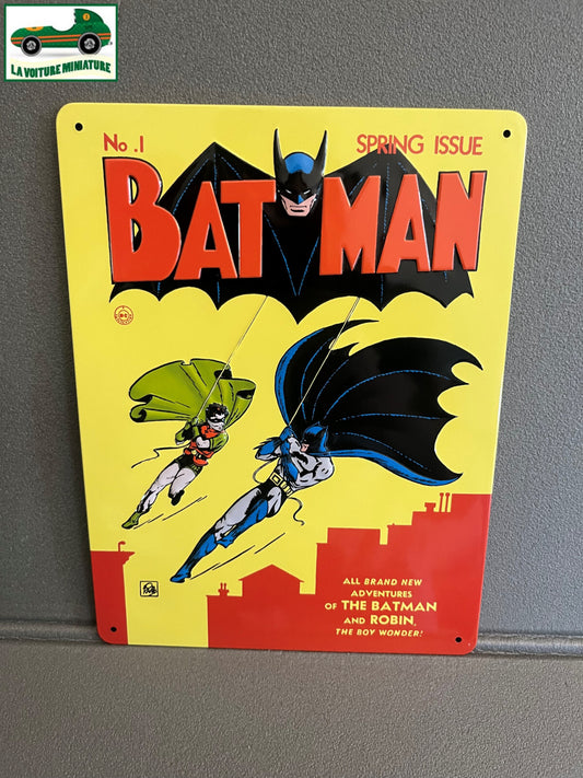 Plaque Métal Murale Comics Couverture Batman and Robin 20 x 26 cm Eaglemoss