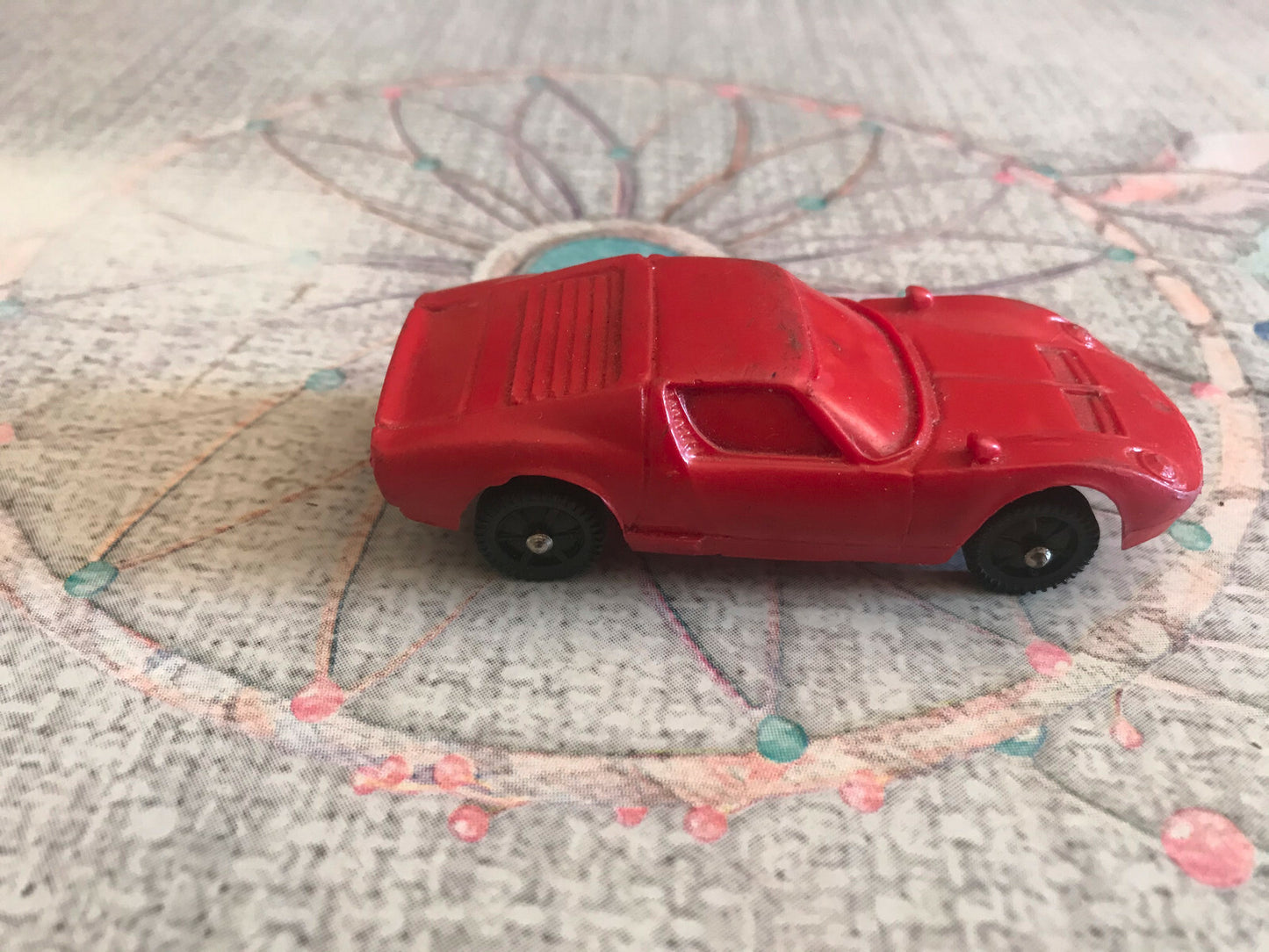 Voiture Miniature Ancien Lamborghini Made W. Germany Steler Plastique Gomme 1/43