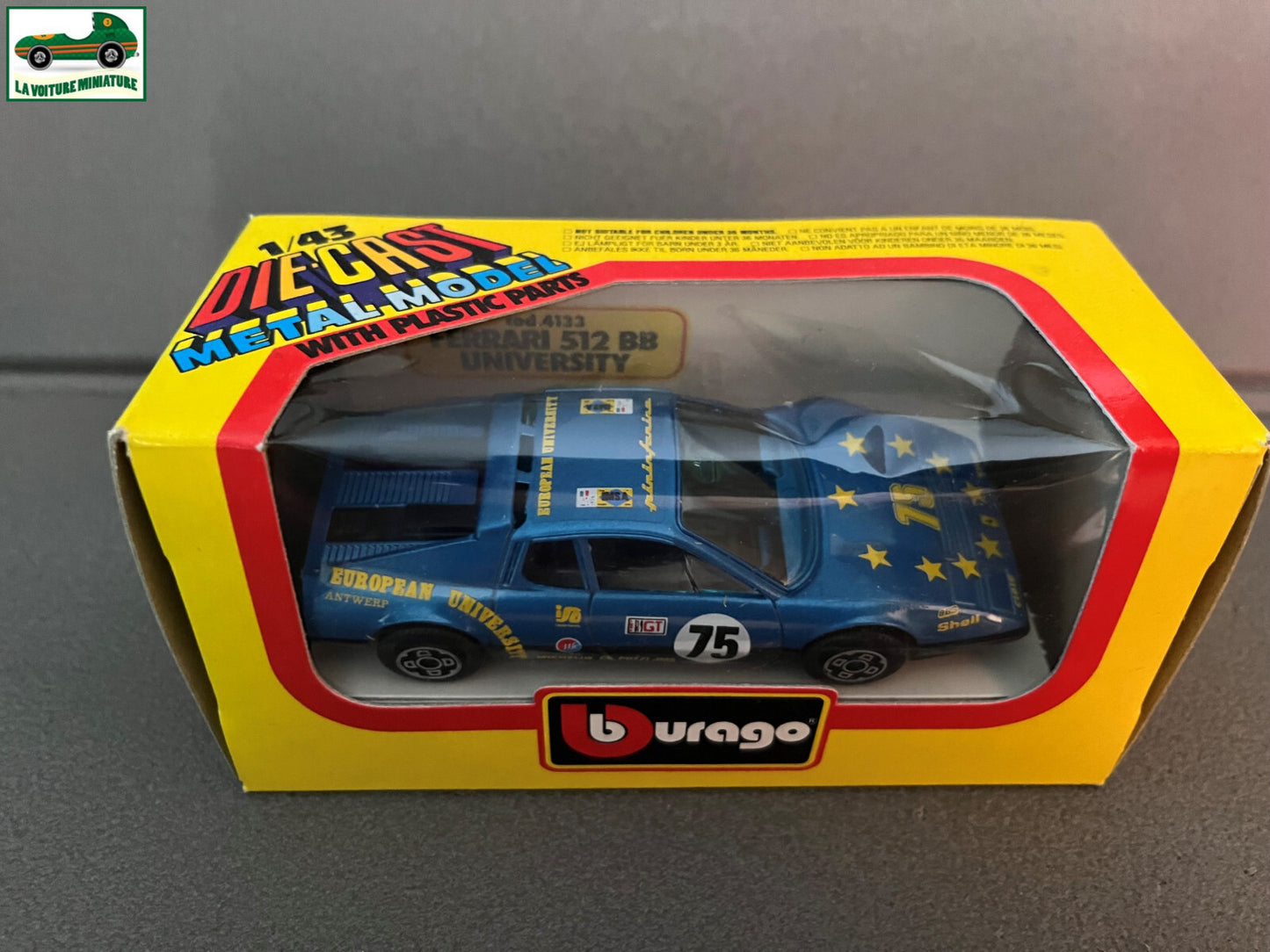 Voiture miniature Ferrari 512 BB University cod. 4133 Burago au 1/43