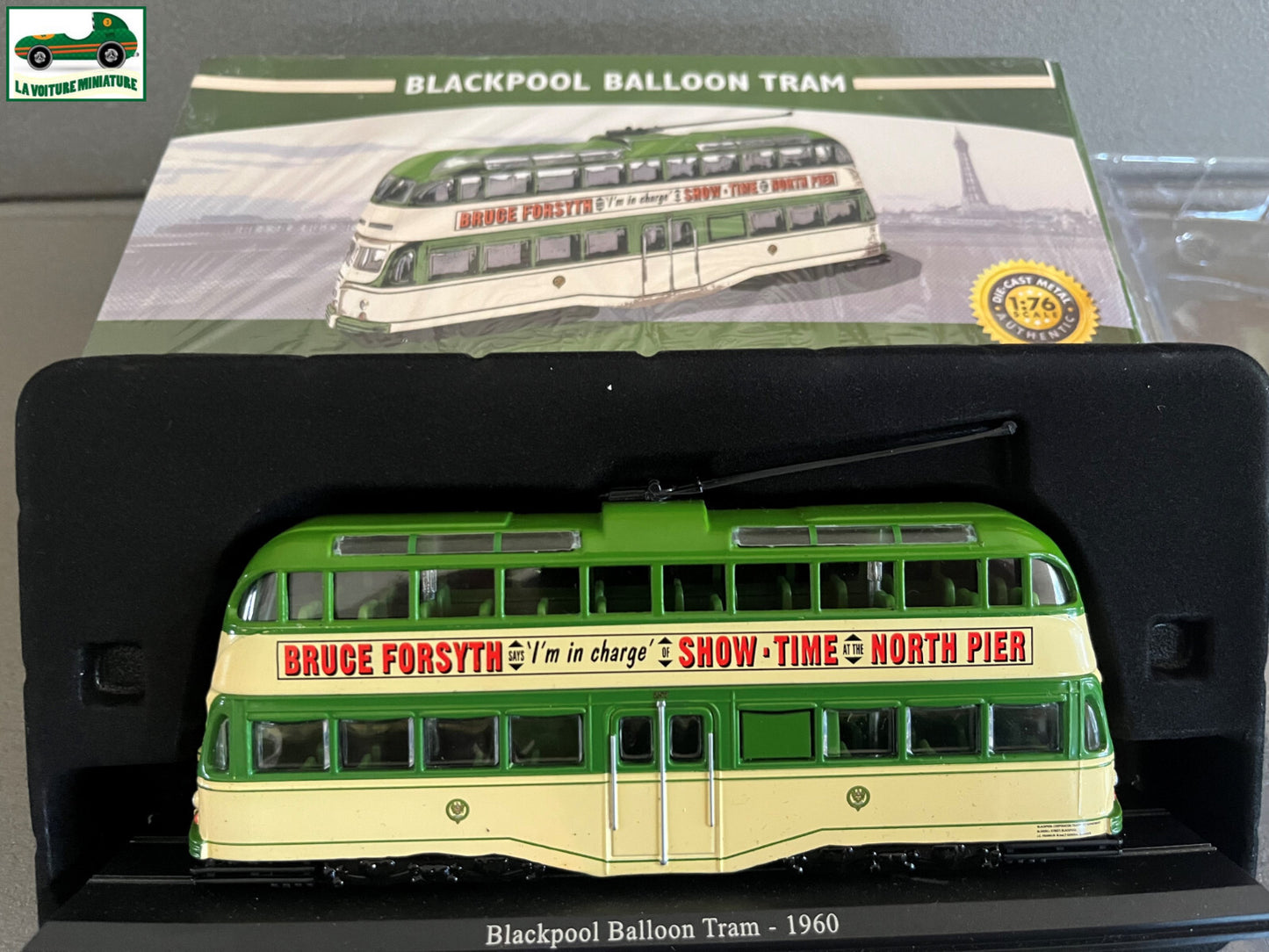 Voiture Miniature Tramway Blackpool Balloon Tram 1960 Ixo Atlas au 1/76