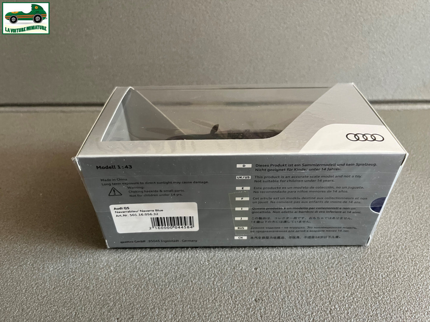 Voiture Miniature Audi Q5 Navarra Blue Concession au 1/43
