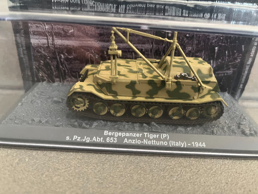 Miniature Militaire Char Tank Blindé Bergepanzer Tiger Italy 1944 Altaya 1/72