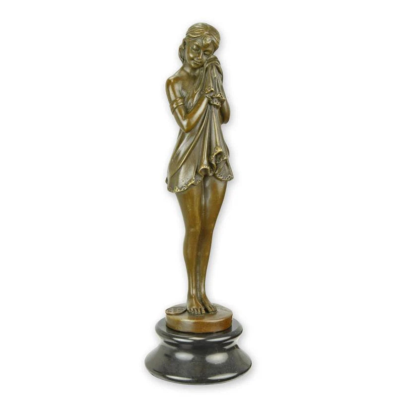 STATUE MODERNE SCULPTURE BRONZE FILLE PLEURE