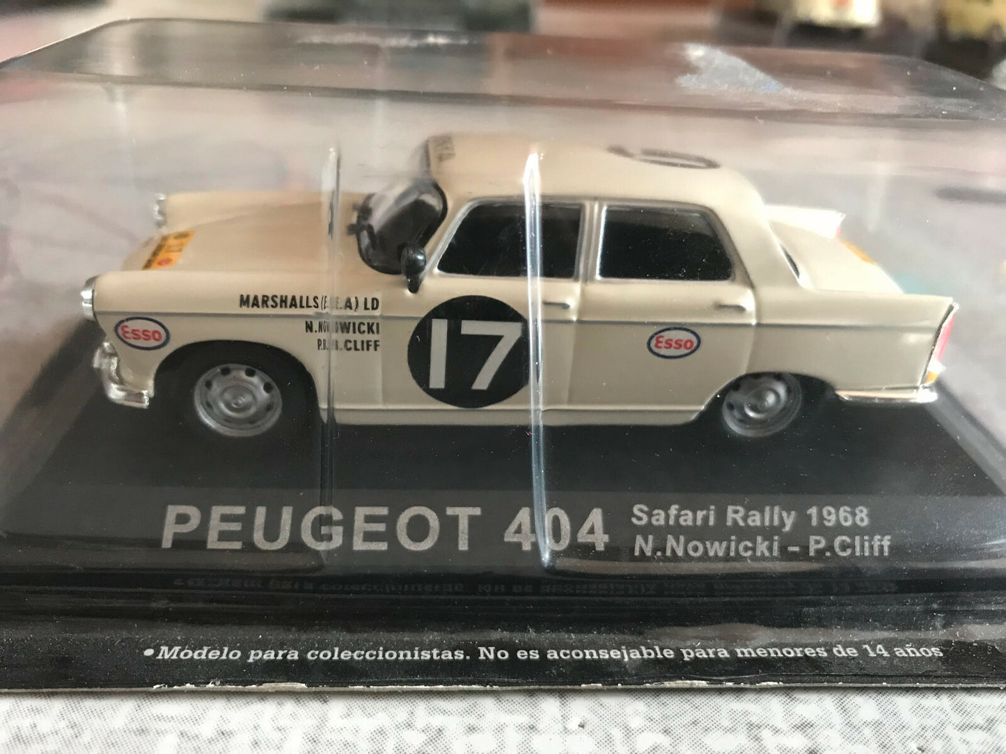Voiture miniature Peugeot 404 Safari Rally 1968 Nowicki Cliff Rallye 1/43