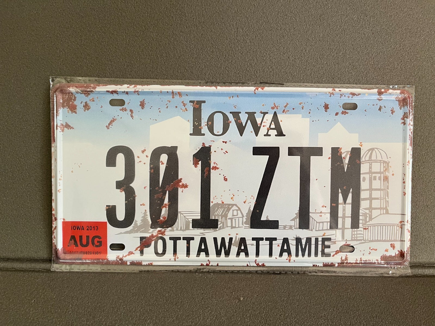 Plaque Métal Voiture Automobile Américaine Immatriculation Iowa 15 x 30cm