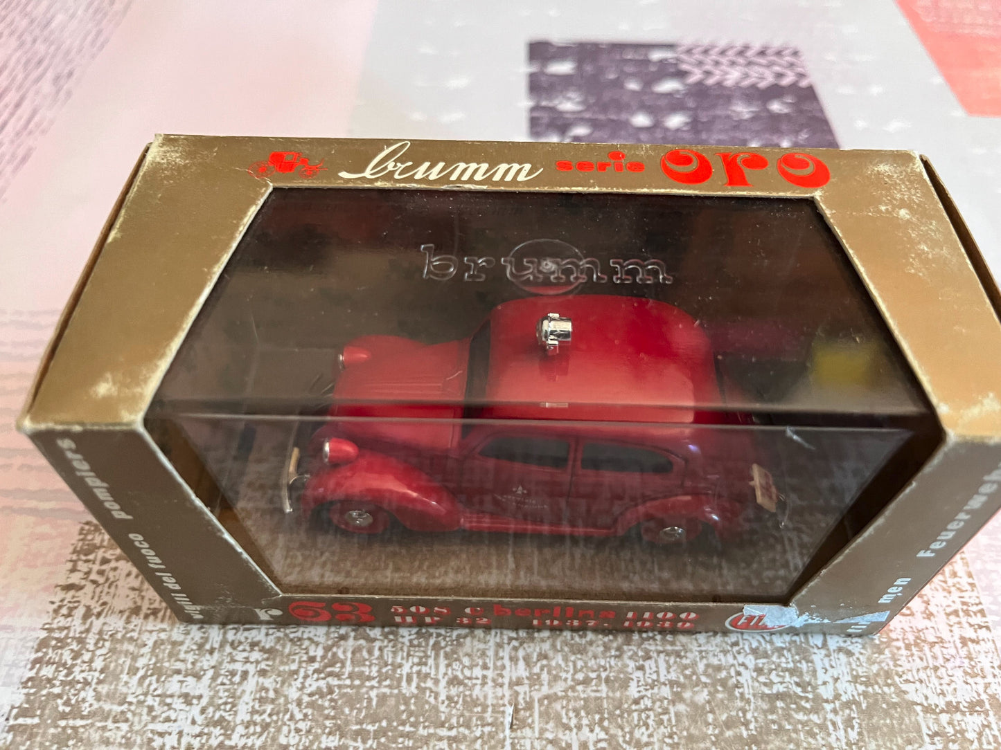 Voiture Miniature Fiat 508 C 1100 Berlina Pompiers Brumm 1/43