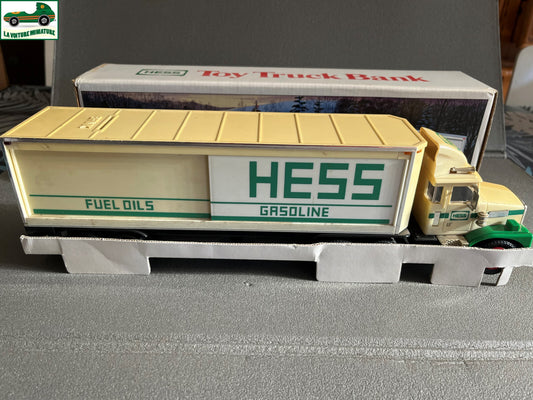Voiture Miniature Camion Semi Remorque Tirelire Hess Toy Truck Bank Ancien HS
