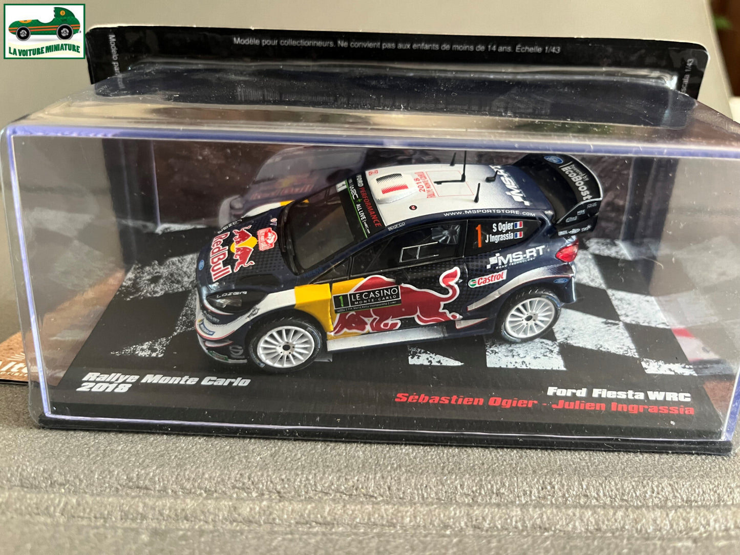 Miniature Ford Fiesta WRC Monte Carlo 2018 Ogier Vainqueur Rallye Altaya 1/43