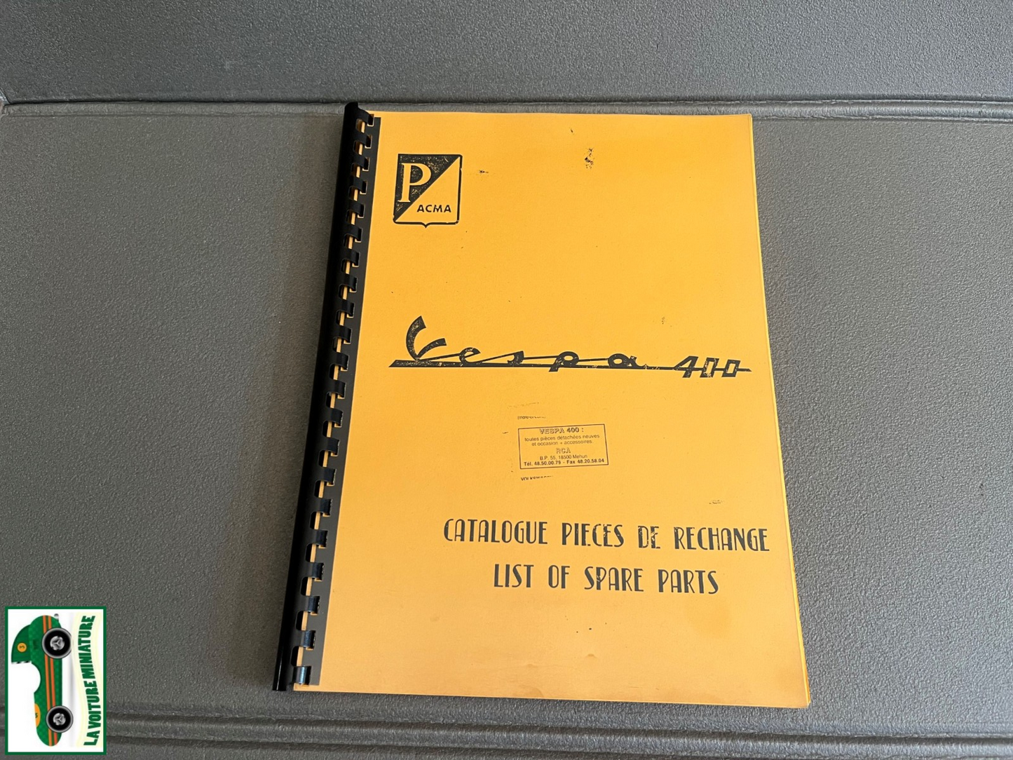 Ancien Dépliant Brochure Documentation Vespa 400 Catalogue Pièces Rechange