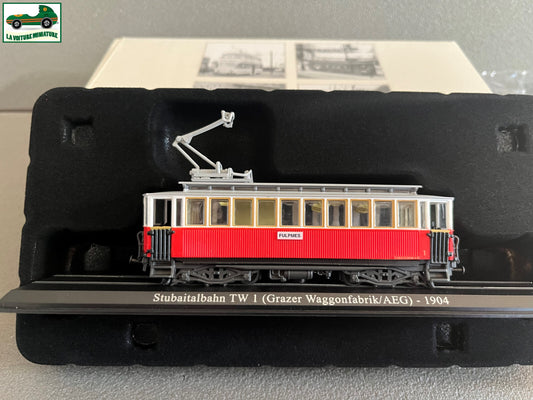 Voiture Miniature Tramway Stubaitalbahn TW 1 1904 Ixo Atlas au 1/87