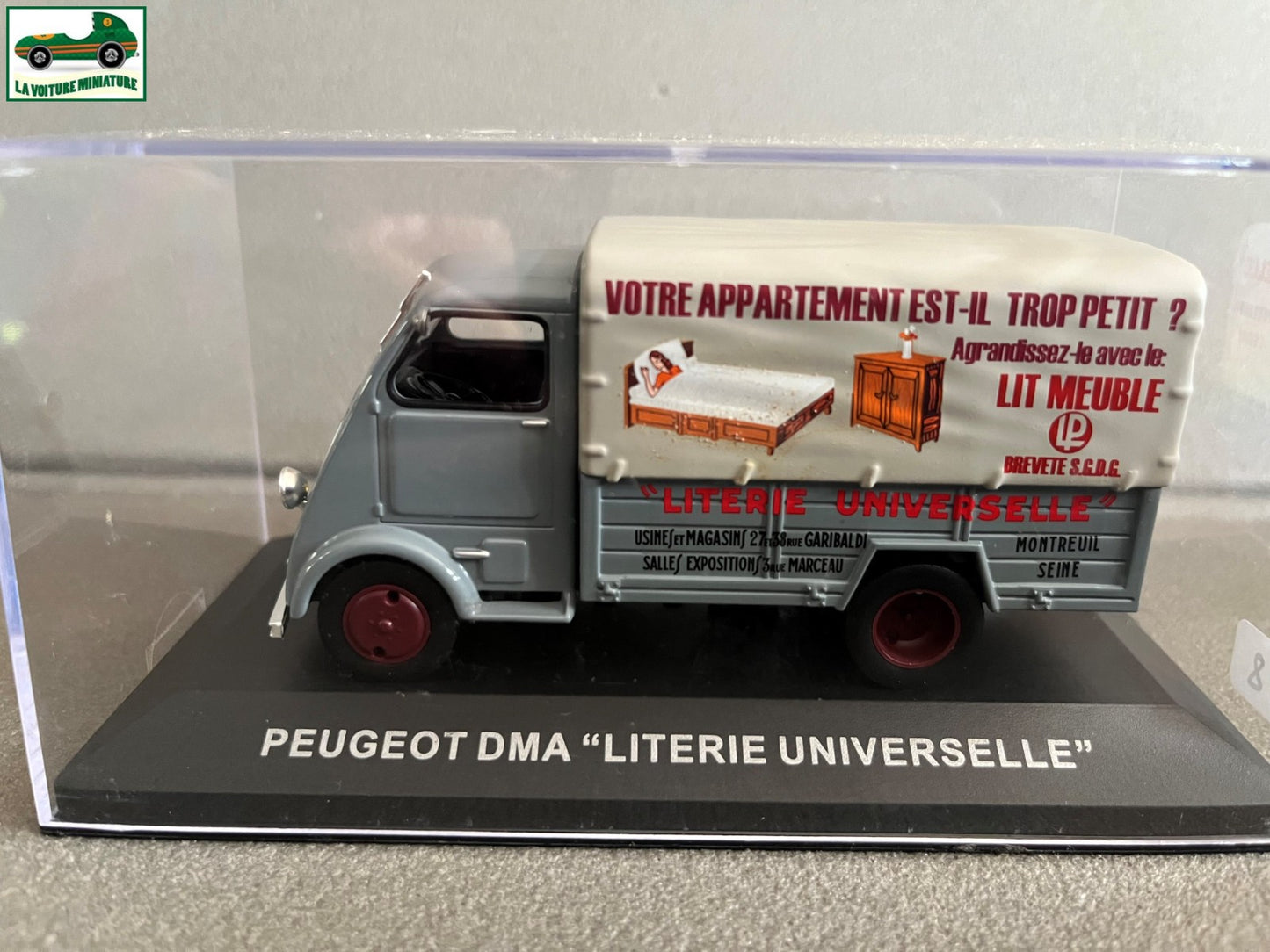 Voiture Miniature Camion Publicitaire Peugeot DMA Literie Universelle au 1/43
