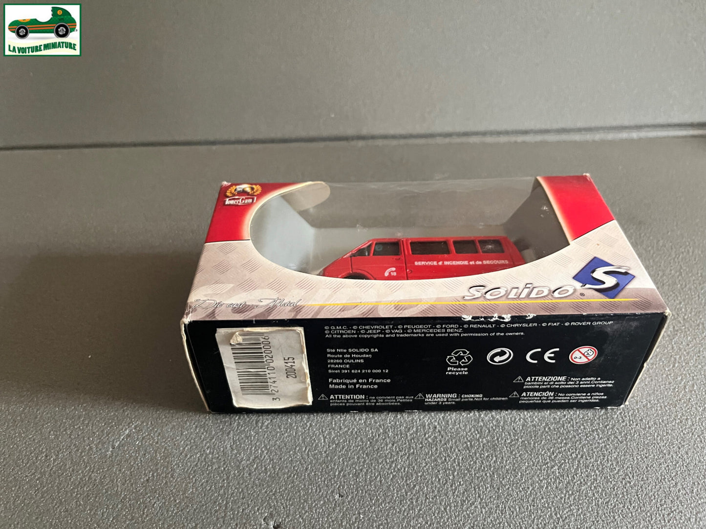 Voiture Miniature Camion Renault Trafic Pompiers Solido au 1/50