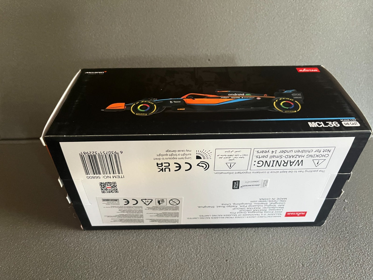 Voiture miniature Formule 1 McLaren MCL 36 Romagna 2022 Rastar 1/24