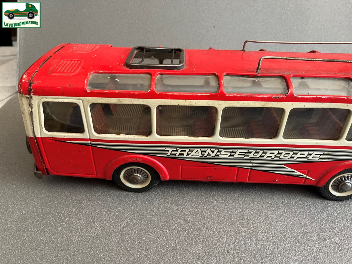 Jouet Ancien Bus Tôle Joustra autobus Setra Transeurope Vintage