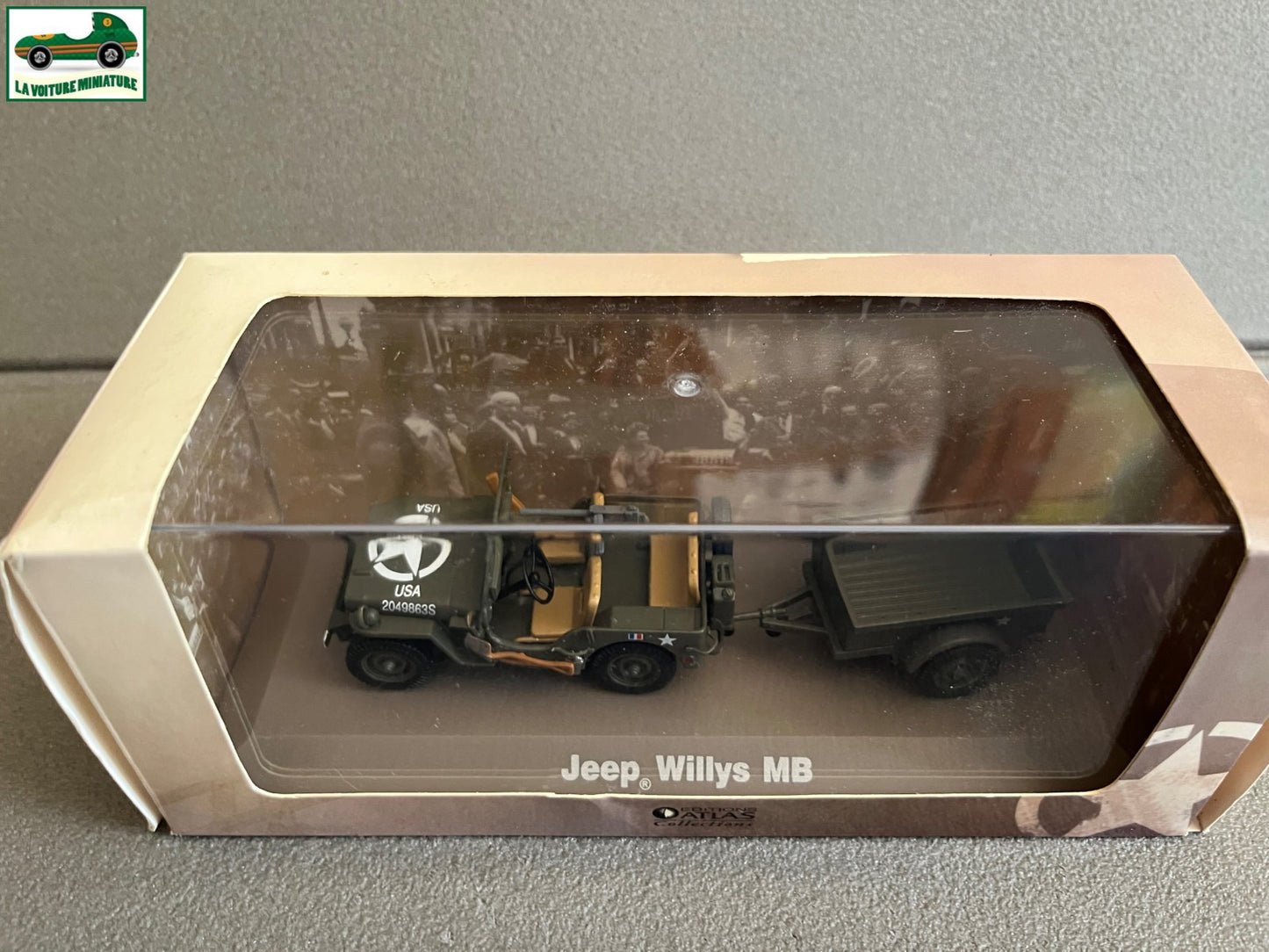 Miniature Militaire Véhicules & Blindés Jeep Willys MB Remorque Atlas 1/43