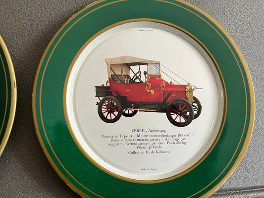 Lot 2 Plaque Metal Assiette Shell Ancienne Voiture Olds Mobile + Zebre France