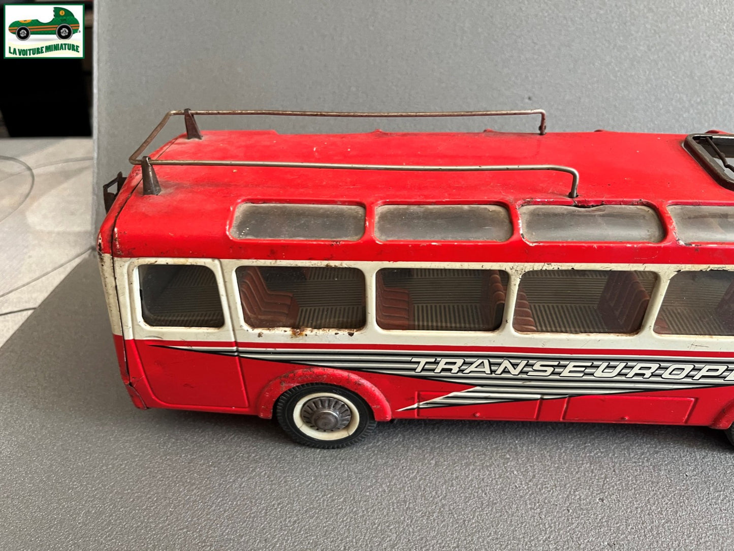 Jouet Ancien Bus Tôle Joustra autobus Setra Transeurope Vintage