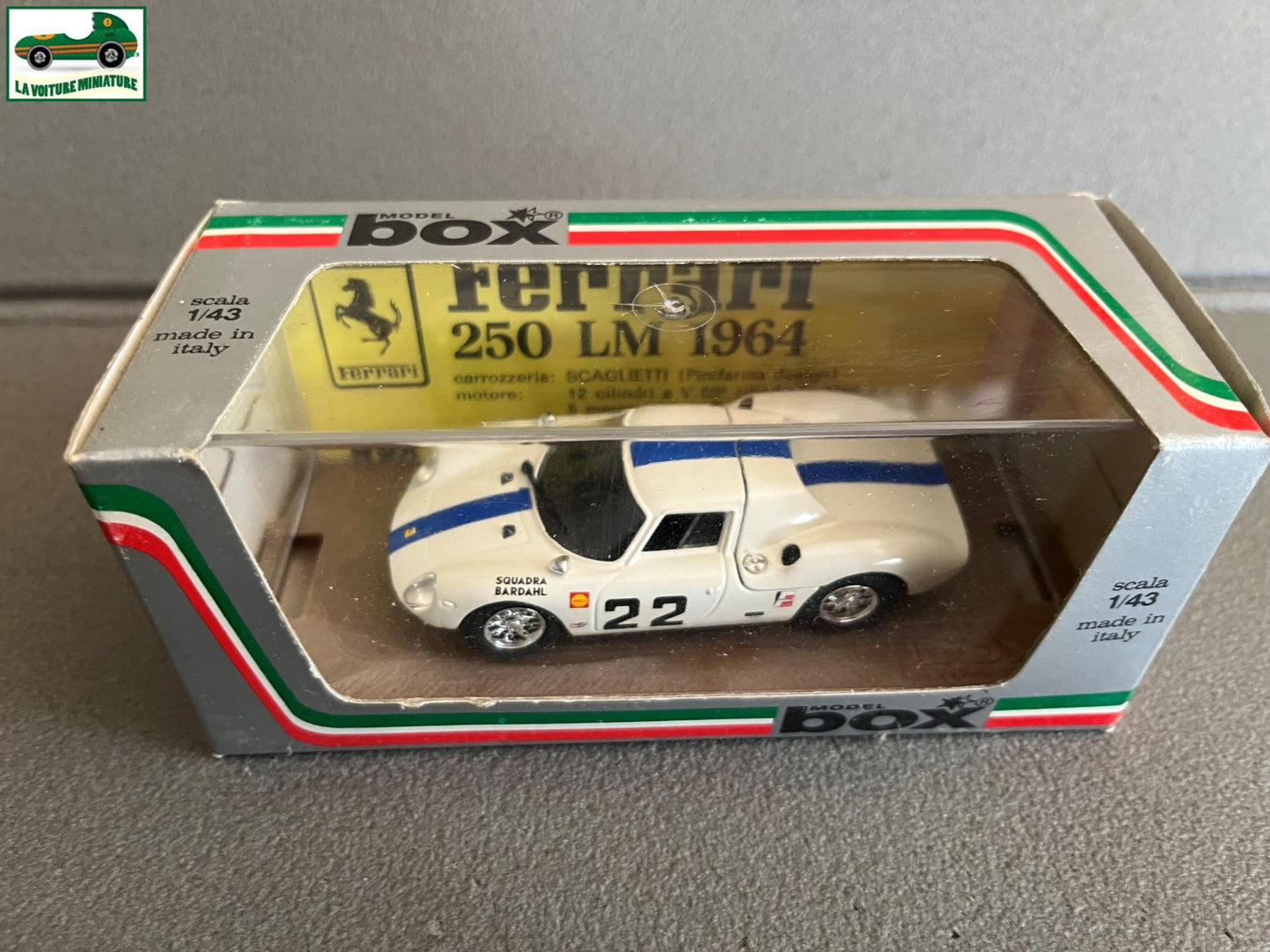 Voiture Miniature Ferrari 250 LM 1964 BOX Italy au 1/43
