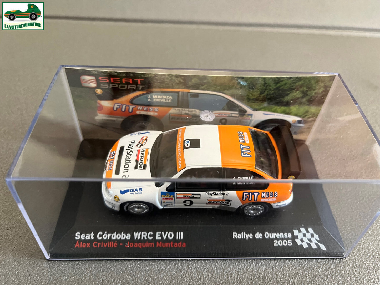Voiture Miniature Seat Cordoba WRC EVO III Rallye de Ourense 2005 au 1/43