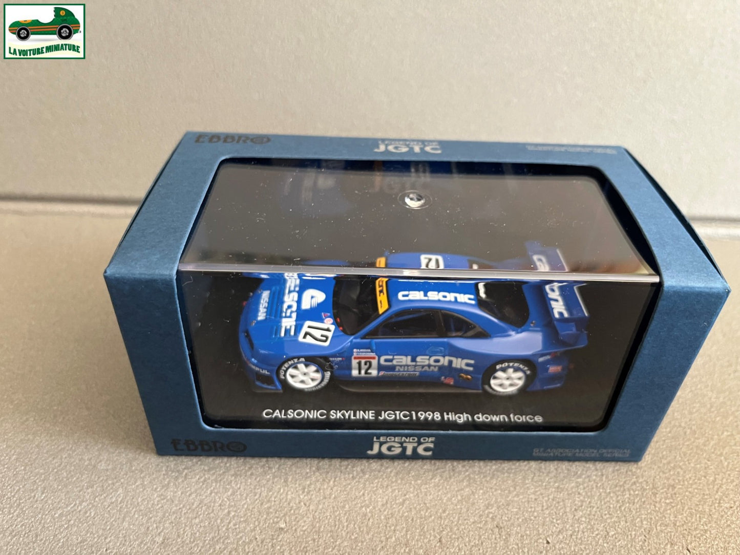 Voiture Miniature Nissan Calsonic Skyline JGTC 1998 High Down Force Ebbro 1/43
