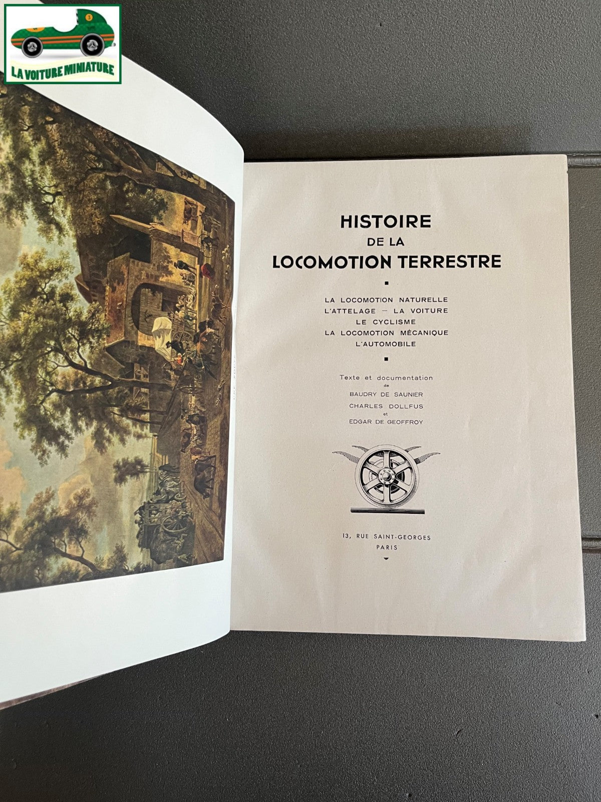 Ancien Livre Voiture Automobile Histoire de la Locomotion Terrestre