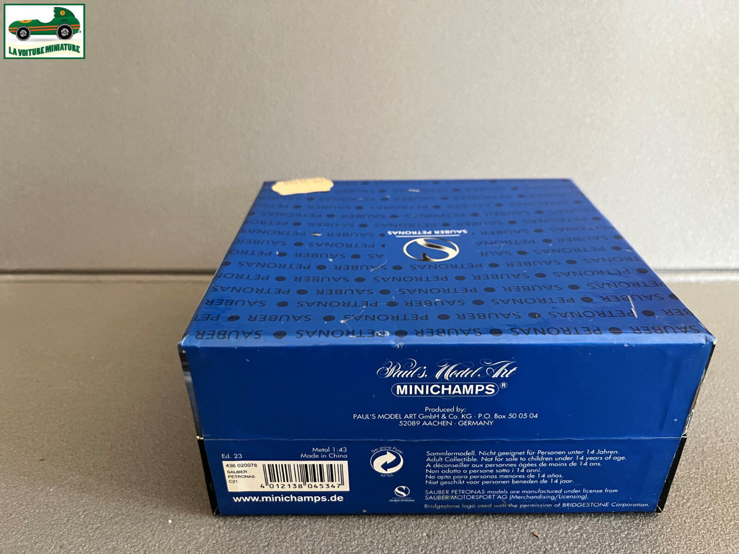 Voiture Miniature Course Coffret Formule 1 Sauber Petronas C21 Minichamps 1/43