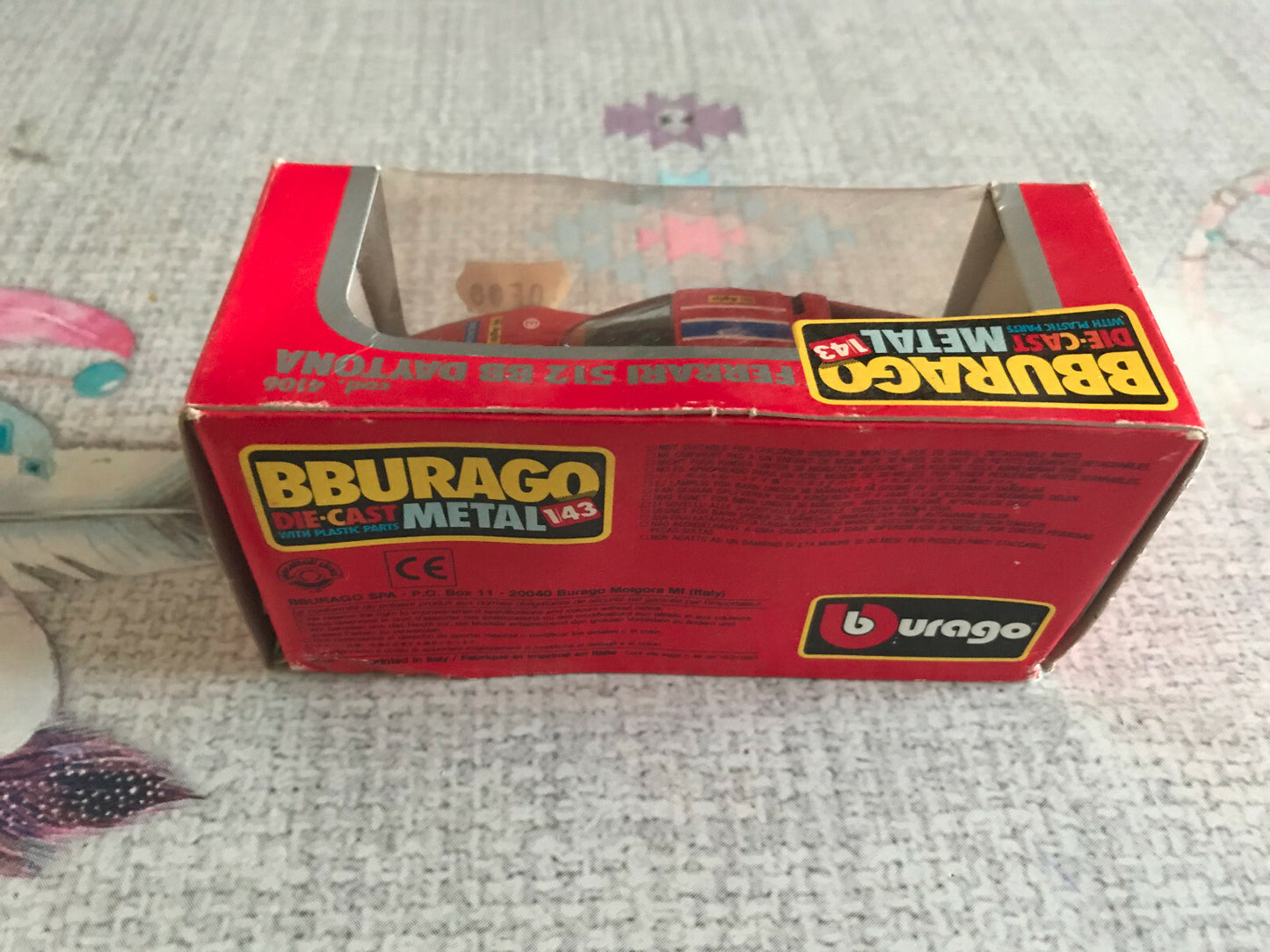 Ancienne Voiture Miniature Ferrari 512 BB Burago Made in Italy 1/43