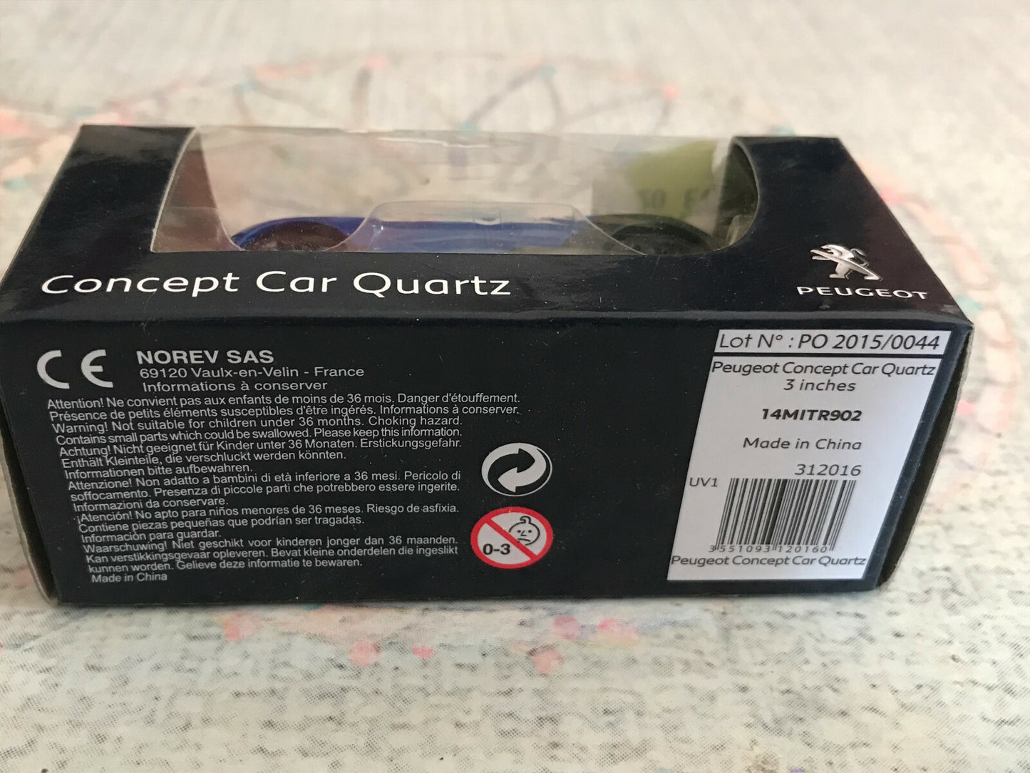 Voiture miniature Peugeot Concept Car Quartz Norev 3 inches 1/64