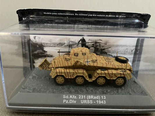 Miniature Militaire Char Tank Blindé Sd.Kfz. 231 8Rad 13 URSS 1943 Altaya 1/72