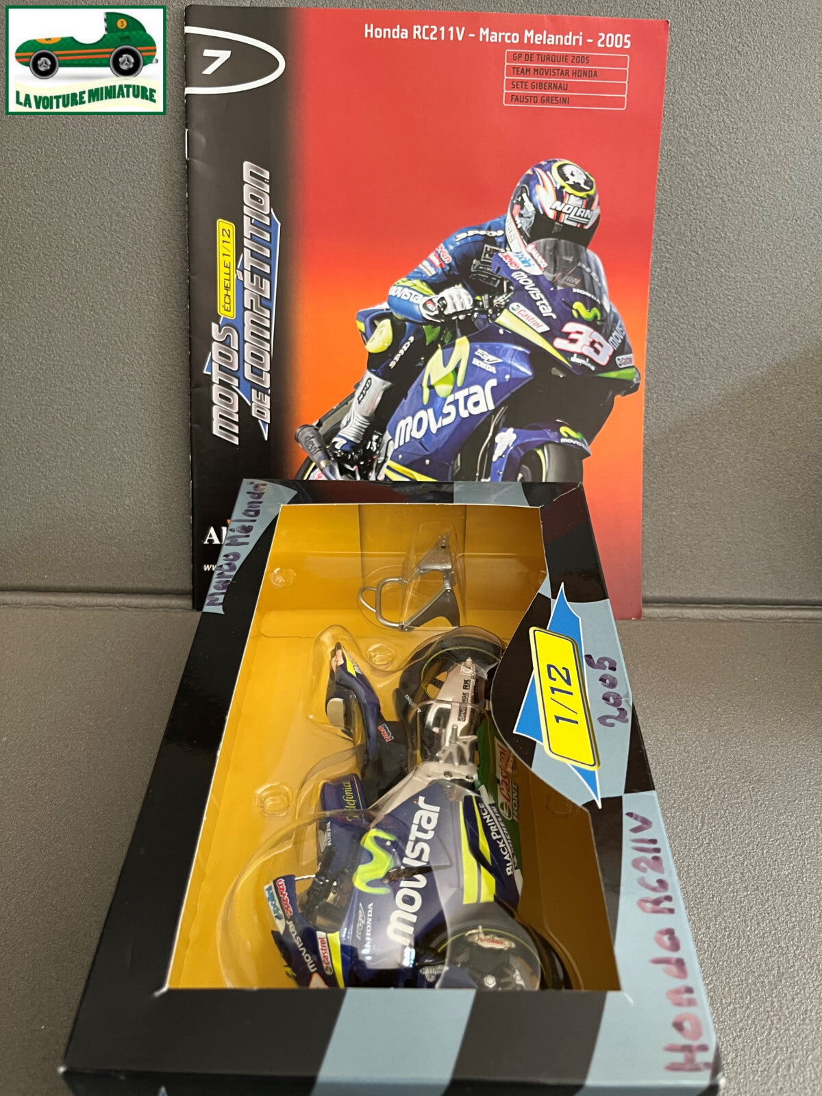 Moto GP miniature Honda RC211V Melandri 2005 Altaya au 1/12