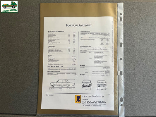 Ancien Dépliant Brochure Documentation Automobile Lada 1200