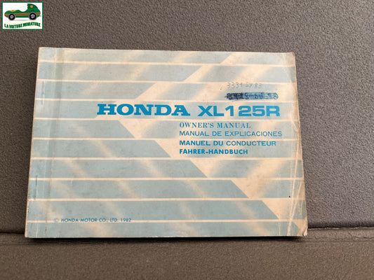 Ancien Dépliant Documentation Entretien Moto Honda XL 125 R 1982