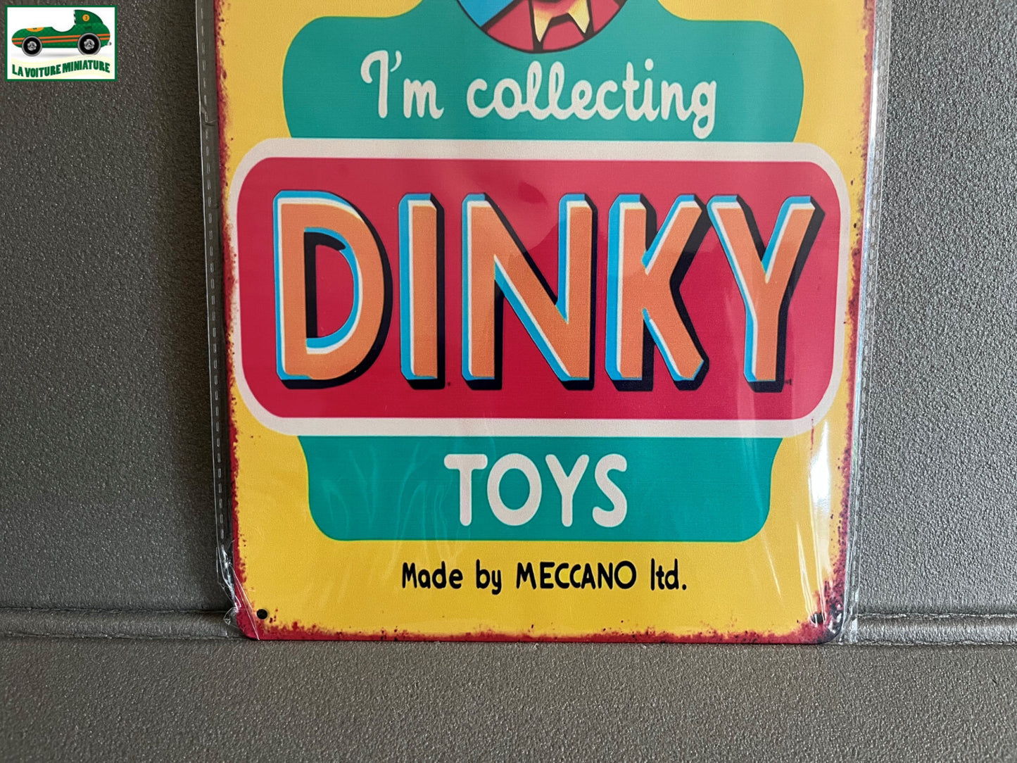 Plaque Métal Jouet Voiture Miniature Dinky Toys Meccano 20 x 30 cm