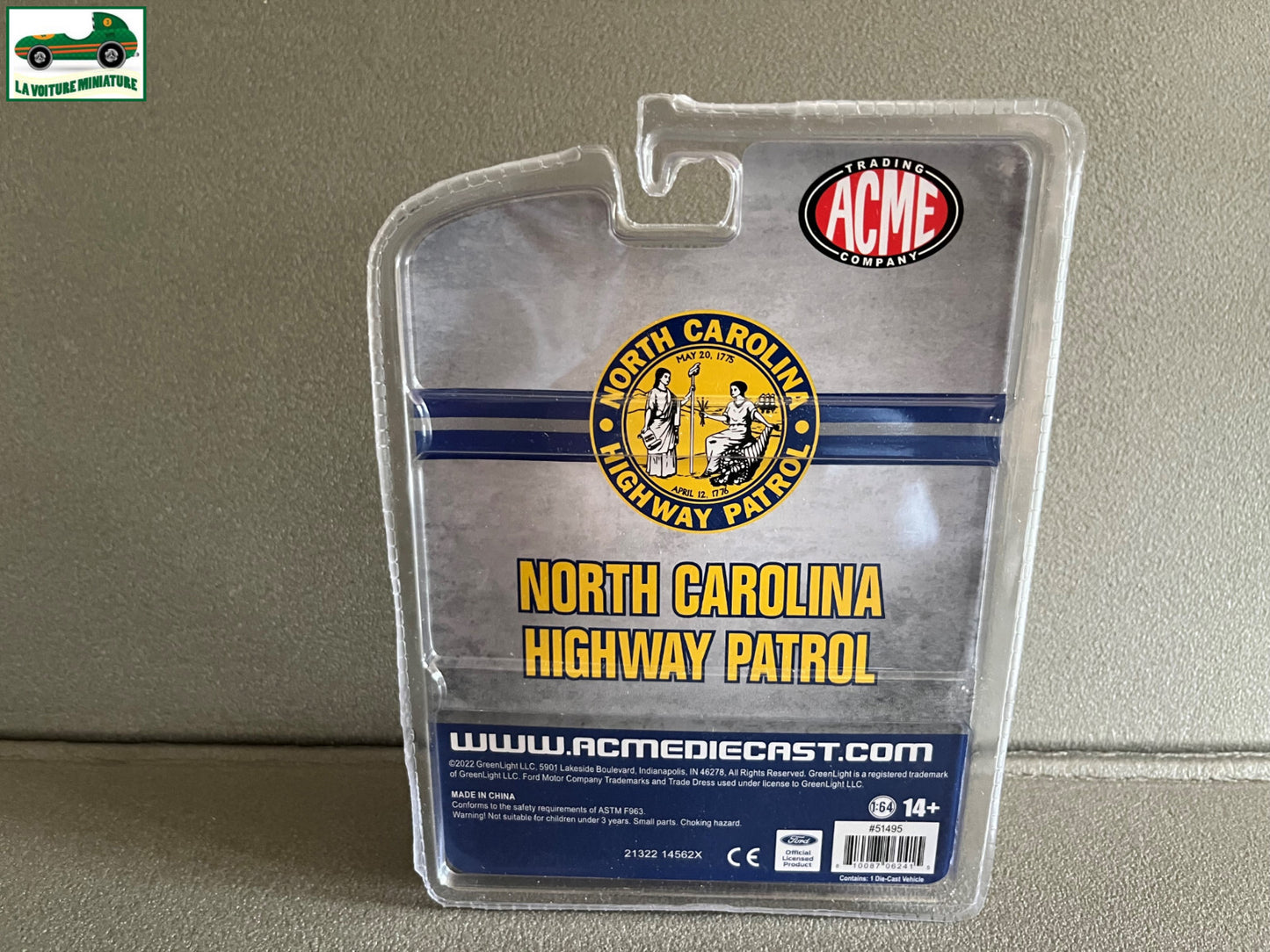 Voiture Miniature 1993 Ford Mustang SSP North Carolina Highway Patrol Acme 1/64