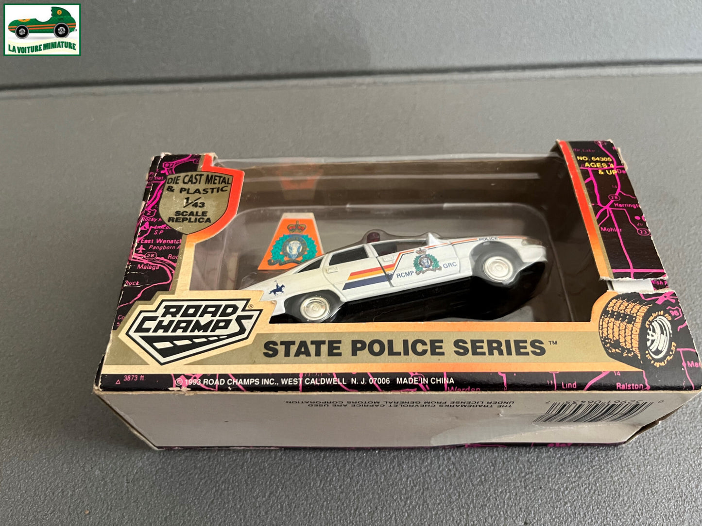Voiture Miniature Chevrolet Caprice Police Road Champs au 1/43