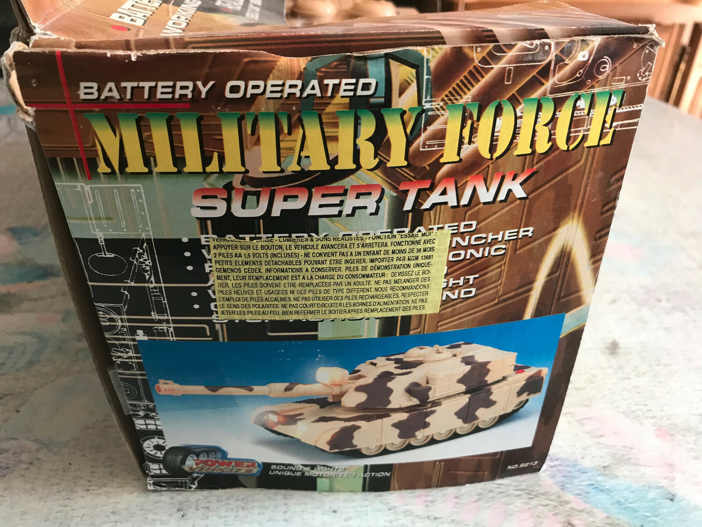 Ancien Jouet Militaire Super Tank Power Vehicles Char Plastique Vintage à Pile