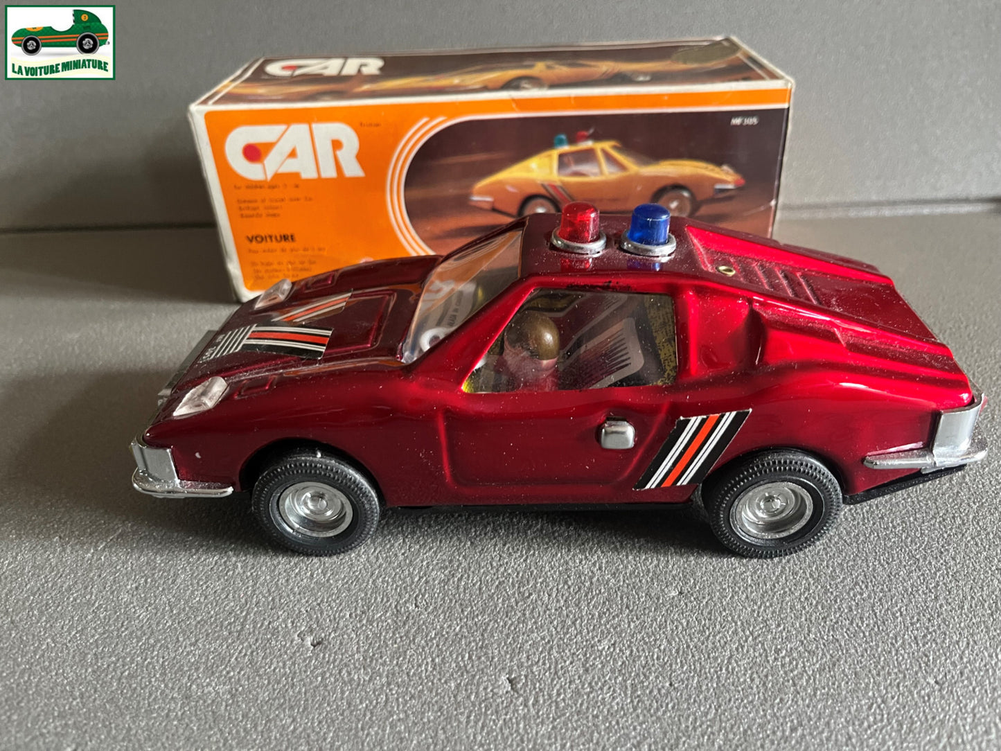 Ancien Jouet Voiture CAR Police MF305 Made in China Tole Metal à Friction