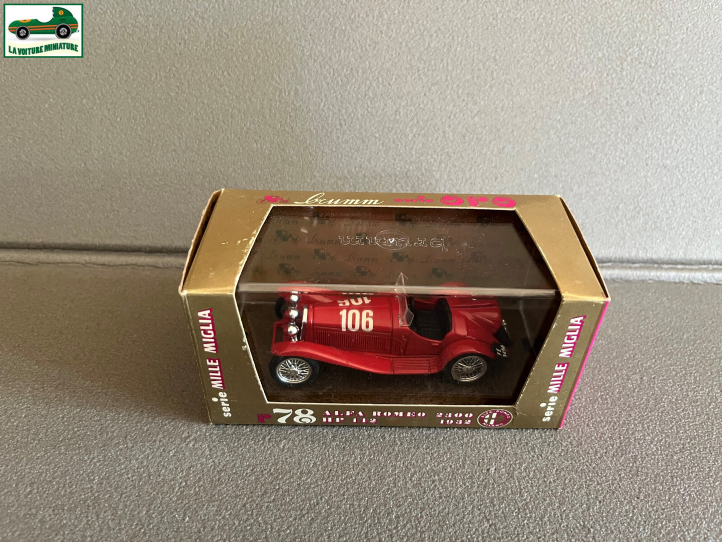 Voiture Miniature Alfa Romeo 2300 Mille Miglia 1932 Brumm au 1/43
