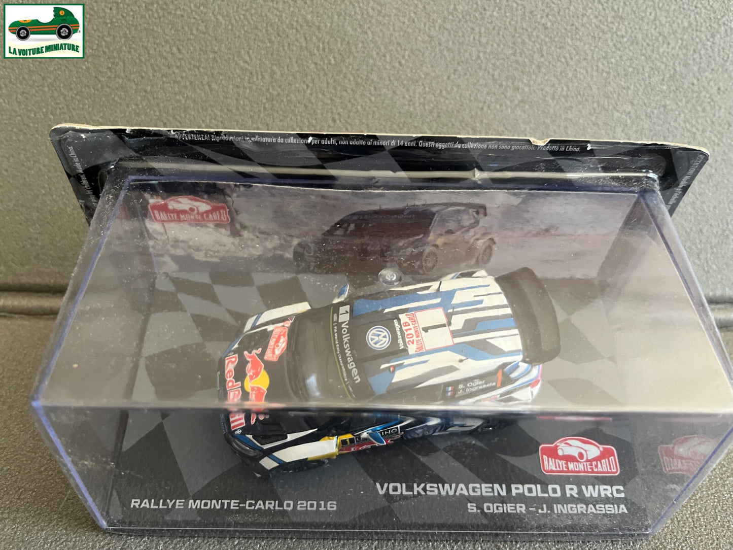 Voiture miniature Volkswagen Polo R WRC Rallye Monte Carlo 2016 Ogier 1/43