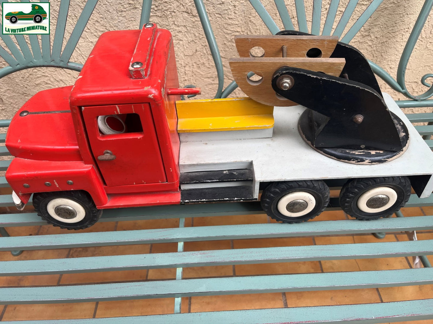 Grand et Ancien Jouet en Bois Camion VEITH Germany 1950 Incomplet 60cm Vintage