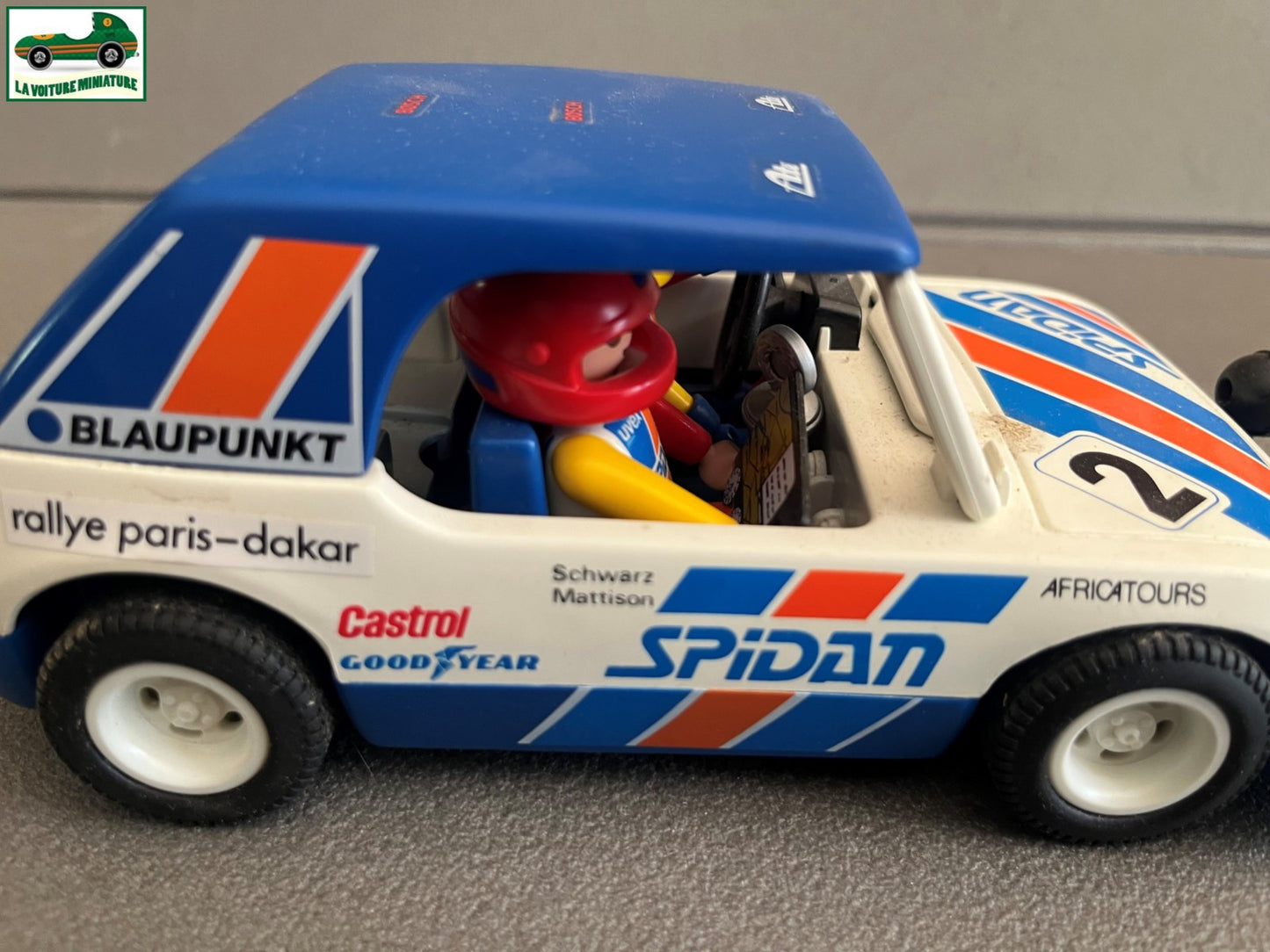 Ancienne Miniature Voiture Rallye Plastique Playmobil 3753 de 1976