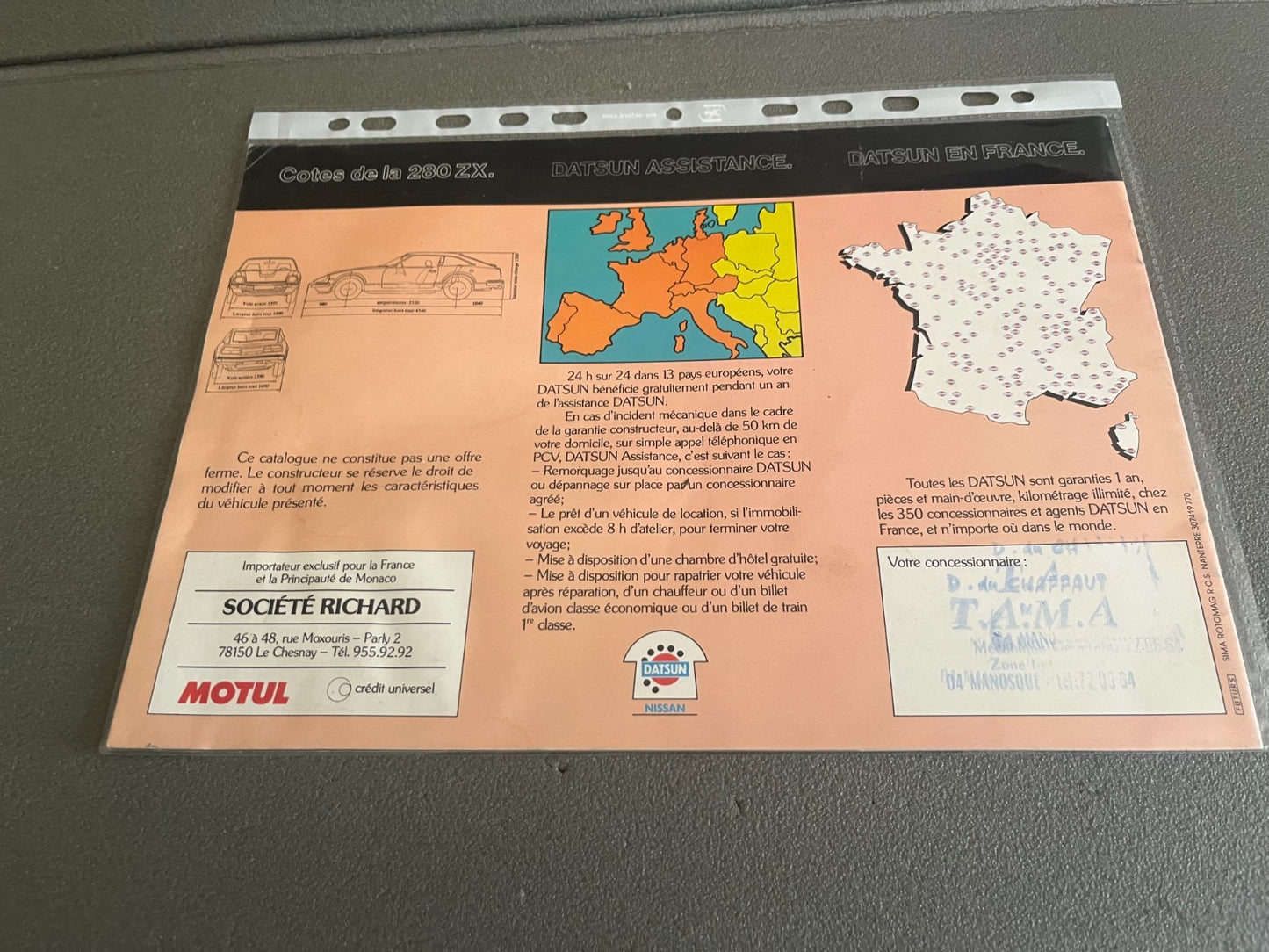 Ancien Dépliant Brochure Documentation Automobile Datsun 280 ZX Nissan