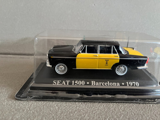 Voiture Miniature Seat 1500 Barcelona 1970 Taxi Du Monde au 1/43 Altaya